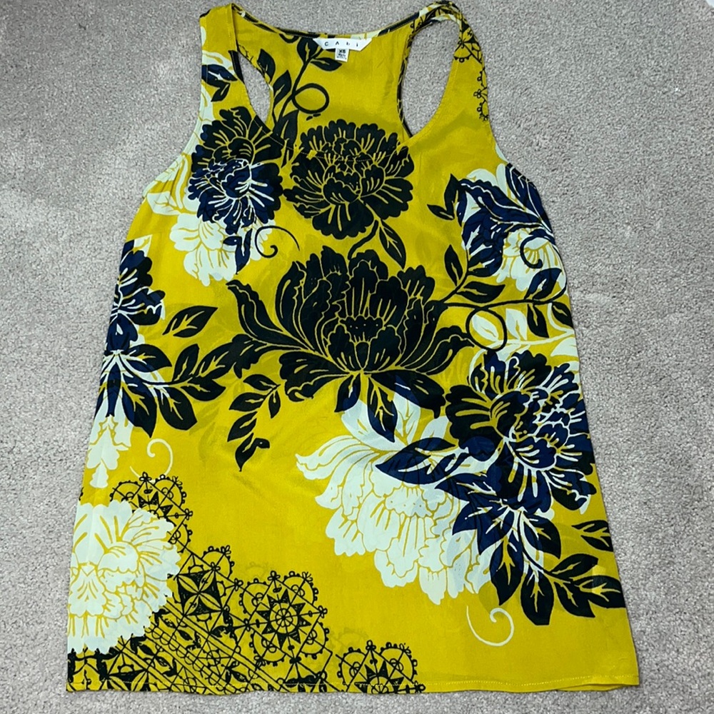 Cabi Bali floral silk & viscose tank